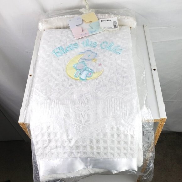 Bright Future Baby Embroidered Shawl Acrylic NWT - Picture 1 of 5